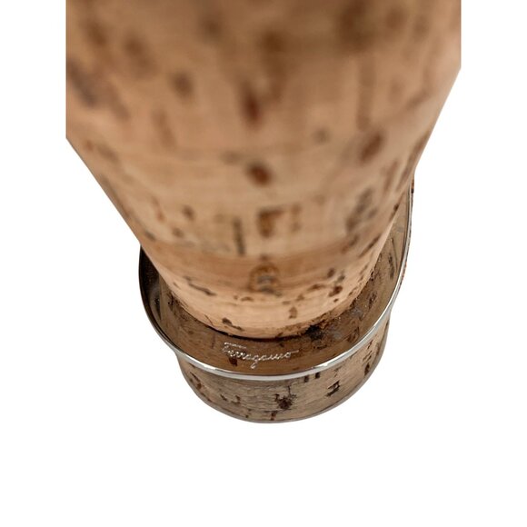 Salvatore Ferragamo Brown Patent Leather Cork Wedge Sandals Adjustable 9.5 - Picture 5 of 9